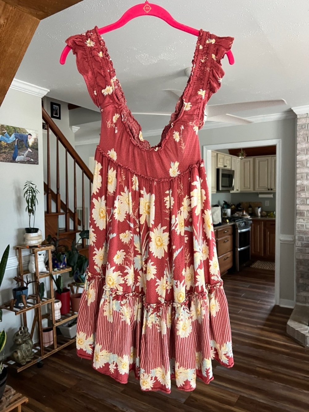 Free People Bali Slip Dress with Floral Design Small